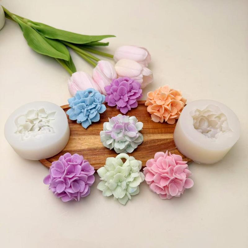 Resin Art Kitchen - ● แม่พิมพ์ซิลิโคนรูปดอกไฮเดรนเยีย สำหรับทำเทียนหอม DIY แม่พิมพ์เรซิ่น แม่พิมพ์ดินเหนียว