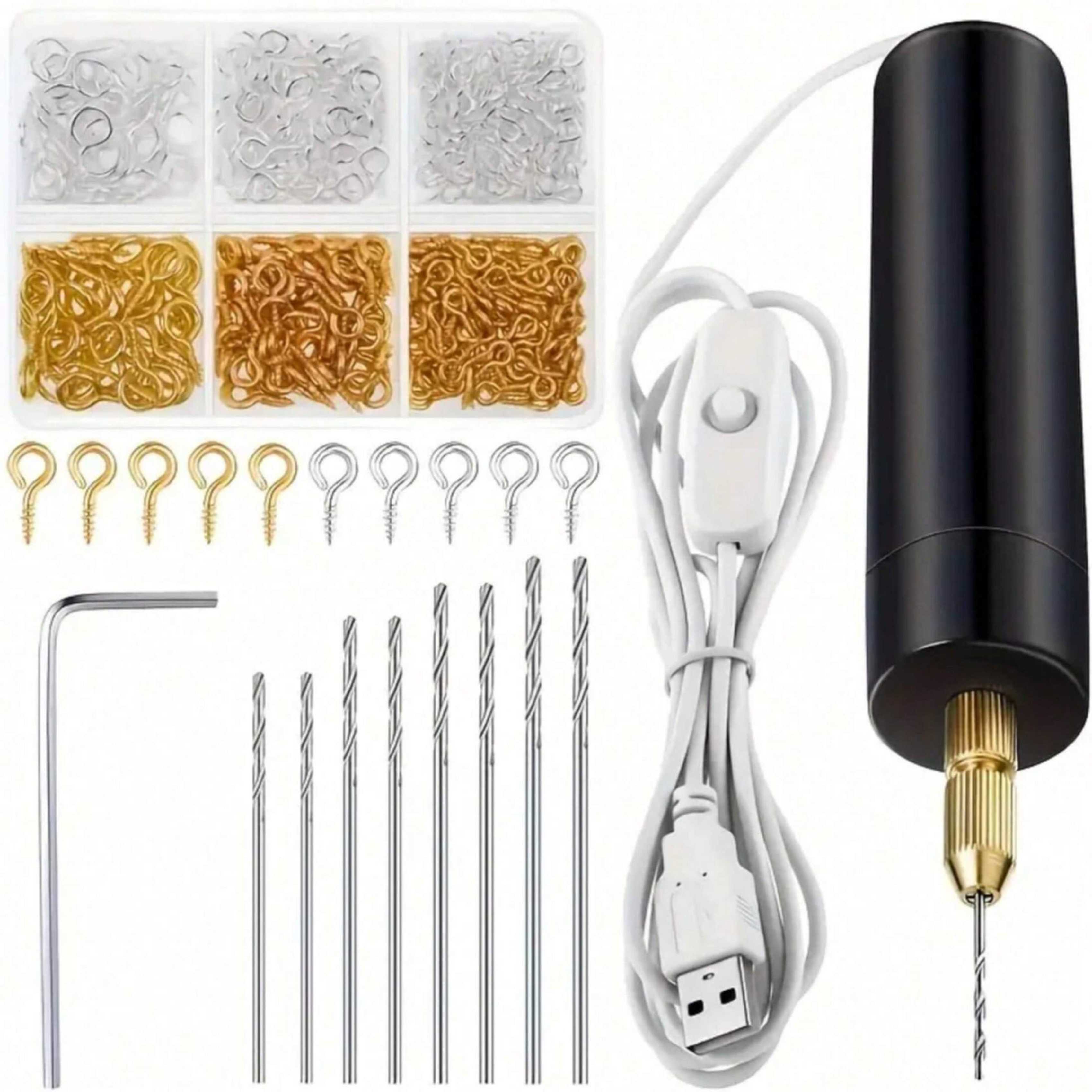 Resin Art Drill Machine - 【ชุดสว่านไฟฟ้าขนาดเล็ก】ชุดสว่านไฟฟ้าขนาดเล็กแบบใช้พลังงานจาก USB 10 ชิ้น/110 ชิ้น/410 ชิ้น