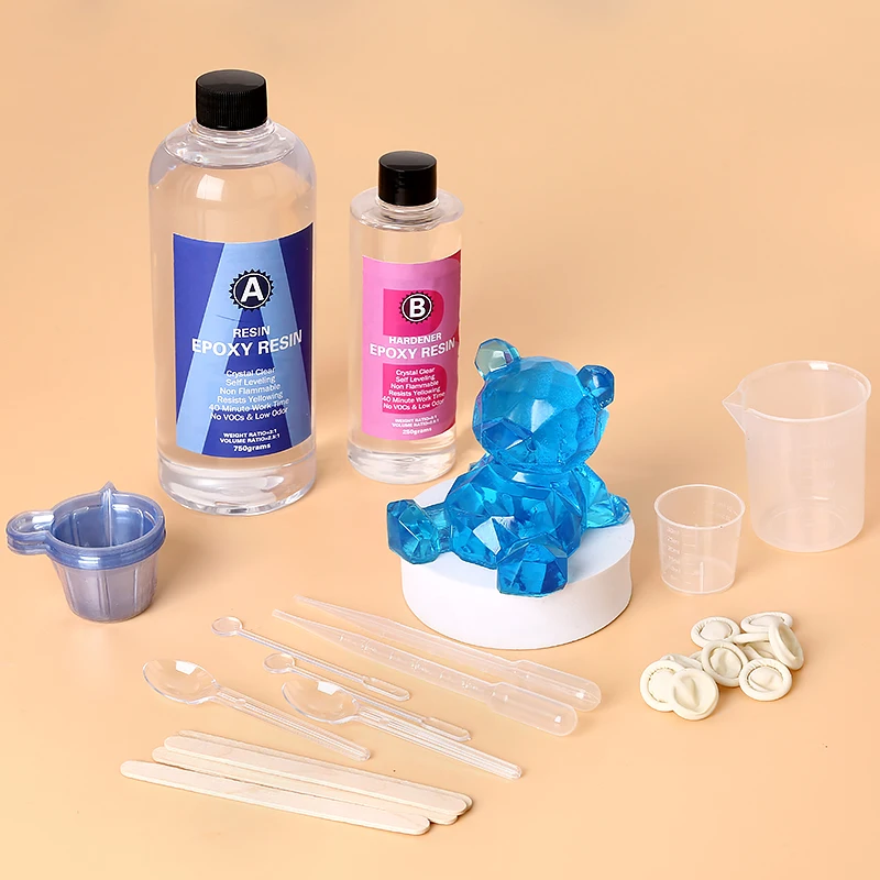 Resin Mixing Cup - อีพ็อกซี่เรซิ่นชุดคริสตัลใสผสมง่าย AB เรซิ่น Sticks,สําเร็จการศึกษาถ้วยและถุงมือสําหรับเครื่องประดับทํา DIY ศิลปะหัตถกรรม