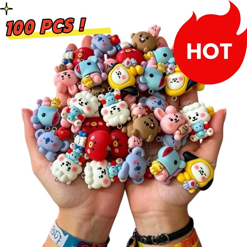 Resin Art Jewelry Kit - ชุด 7 ชิ้น BT21 ชาร์มการ์ตูนเรซิน อุปกรณ์