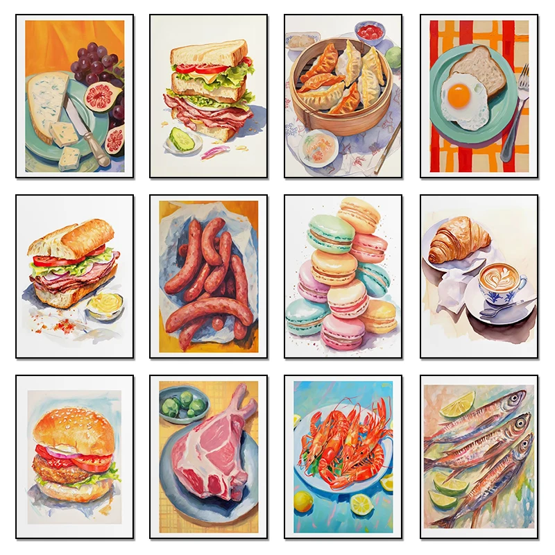 Resin Art Kitchen - ซุป อาหาร สีน้ำ แฮมเบอร์เกอร์ ชีส เกี๊ยว