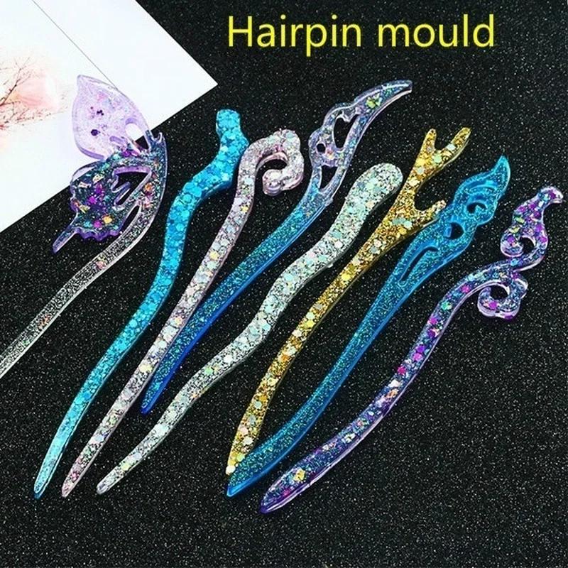 Resin Art Jewelry Kit - แม่พิมพ์ซิลิโคนใสแบบใหม่สำหรับทำเครื่องประดับผมเรซิ่น DIY แม่พิมพ์เรซิ่นอีพ็อกซี่สำหรับตกแต่งผมผู้หญิง