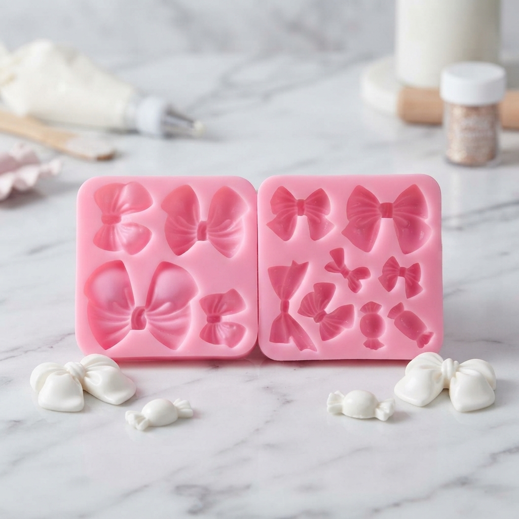 Resin Art Kitchen - แม่พิมพ์ซิลิโคนรูปโบว์สำหรับงานเรซิ่น ตกแต่งเค้ก อุปกรณ์ทำขนมอบ อุปกรณ์ครัว 1 ชิ้น