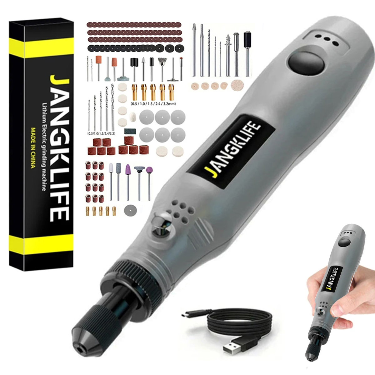 Resin Art Drill Machine - ชุดเครื่องมือหมุนไร้สาย USB ปากกาแกะสลักงานไม้แบบ DIY สำหรับเครื่องประดับโลหะแก้วเจาะแบบไร้สายขนาดเล็ก