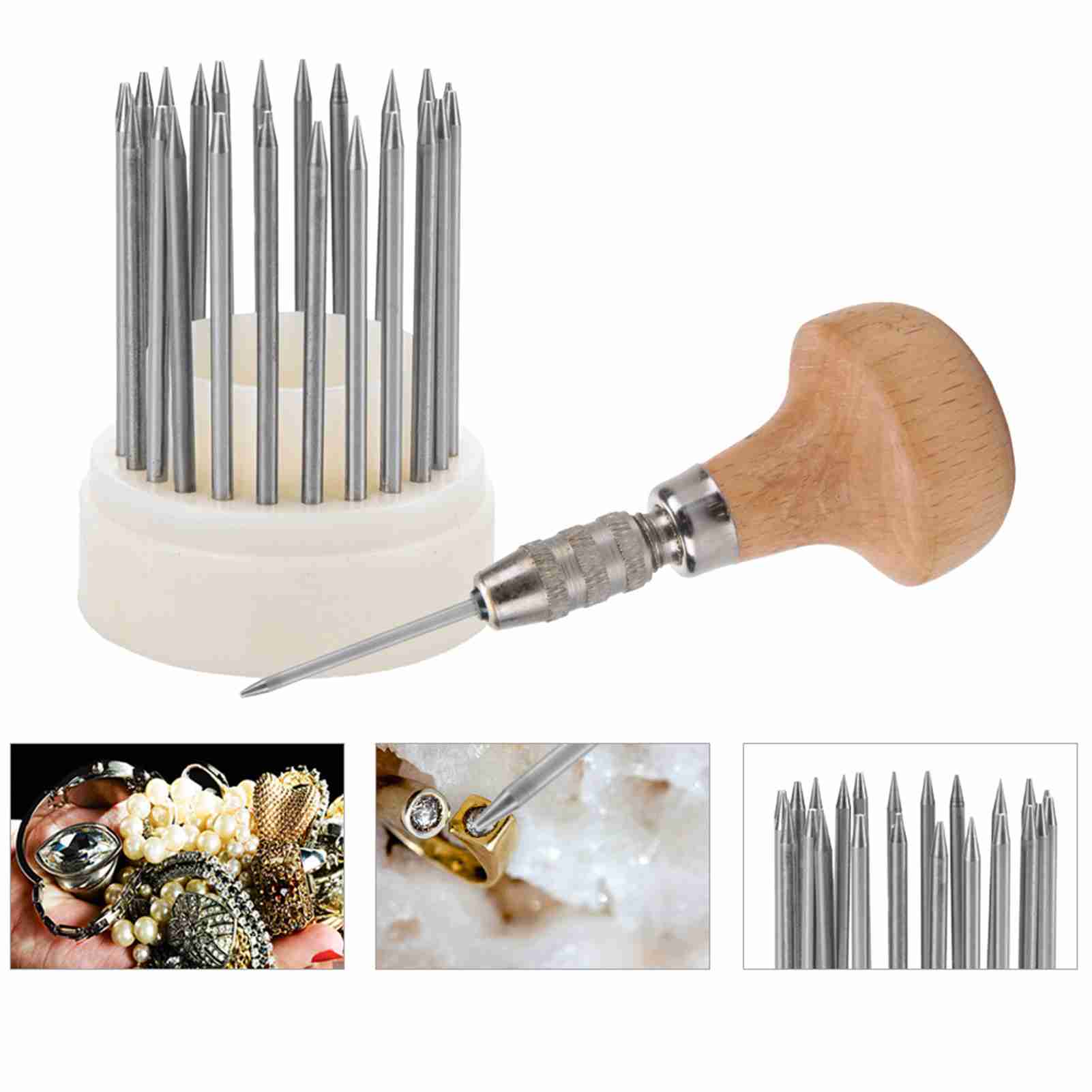Resin Art Drill Machine - 23 ชิ้นประดับด้วยลูกปัดชุดเครื่องมือ Graver Beader สําหรับเพชรหินการตั้งค่า Graver