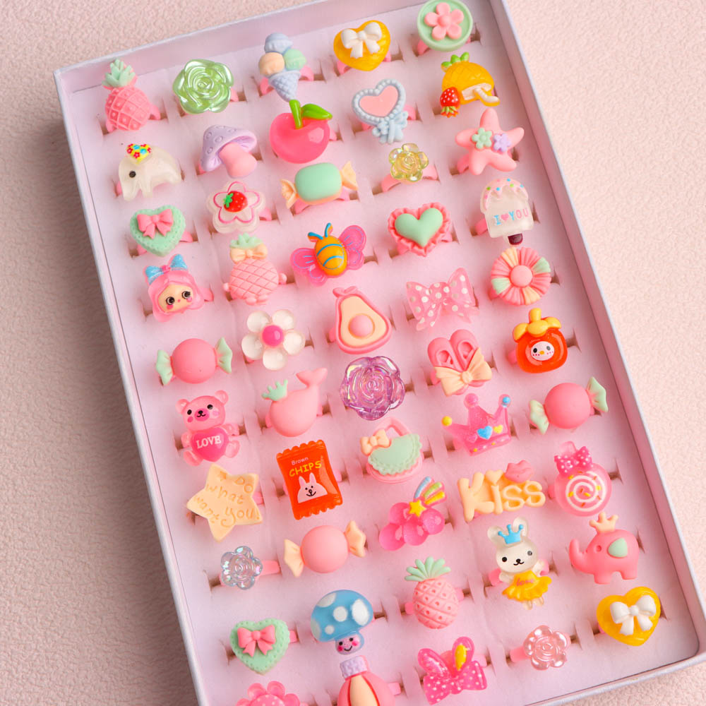 แหวนแฟชั่นลายการ์ตูนน่ารัก รูป - Resin Art Ring บทวิจารณ์และราคา