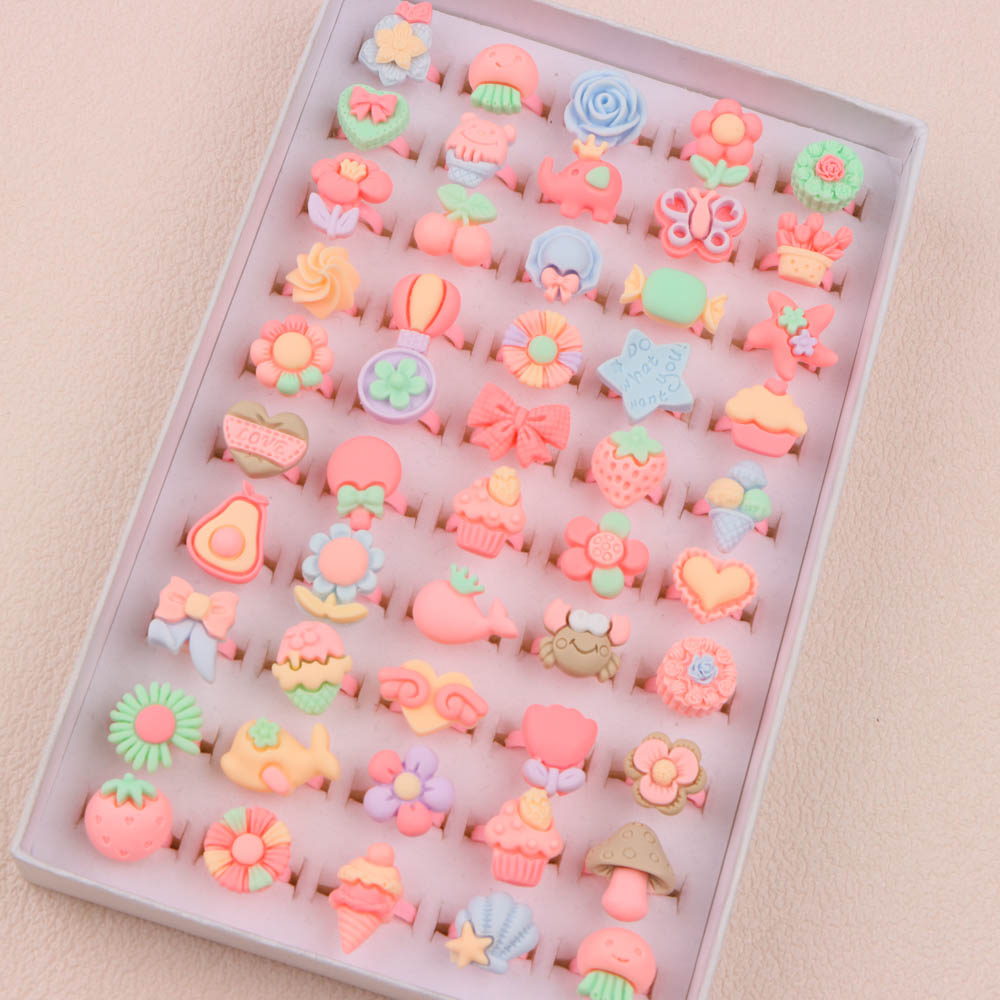 แหวนแฟชั่นลายการ์ตูนน่ารัก รูป - Resin Art Ring บทวิจารณ์และราคา