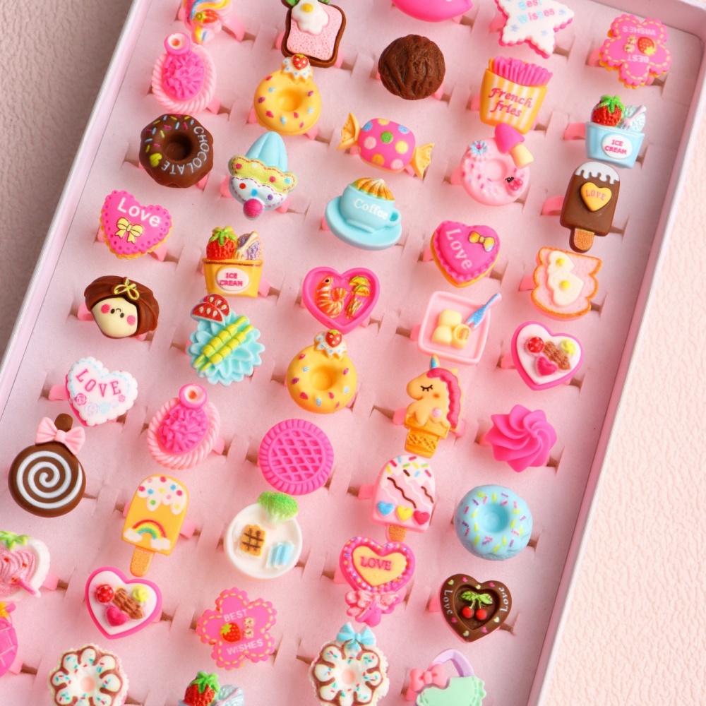 แหวนแฟชั่นลายการ์ตูนน่ารัก รูป - Resin Art Ring บทวิจารณ์และราคา