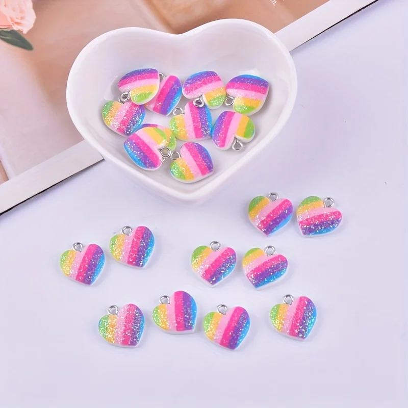ชาร์มเรซิ่นรูปหัวใจหลากสี 10 ช - Resin Art Jewelry Kit บทวิจารณ์และราคา