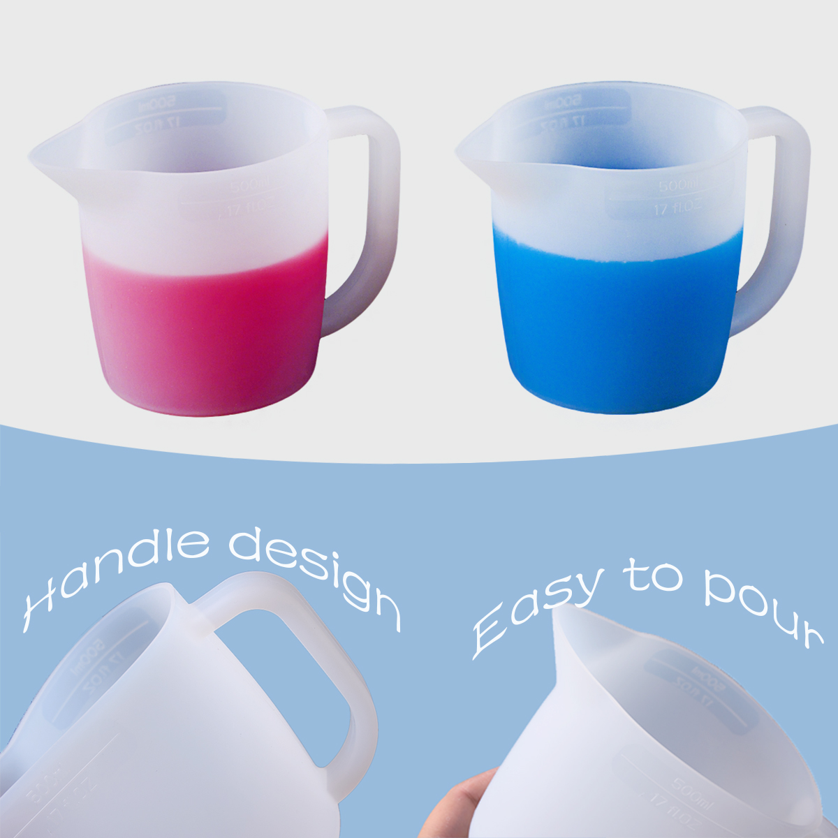 500ML ถ้วยตวงซิลิโคนพร้อมที่จั - Resin Mixing Cup บทวิจารณ์และราคา