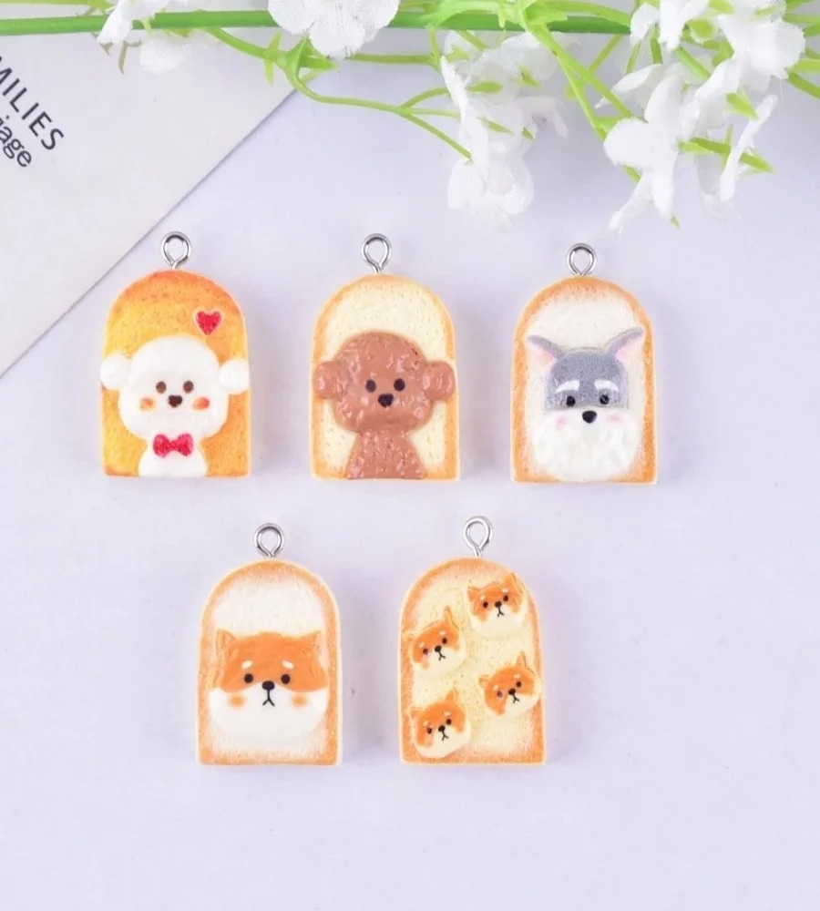 จี้เรซิ่นรูปสุนัขขนมปังปิ้งน่า - Resin Art Products บทวิจารณ์และราคา