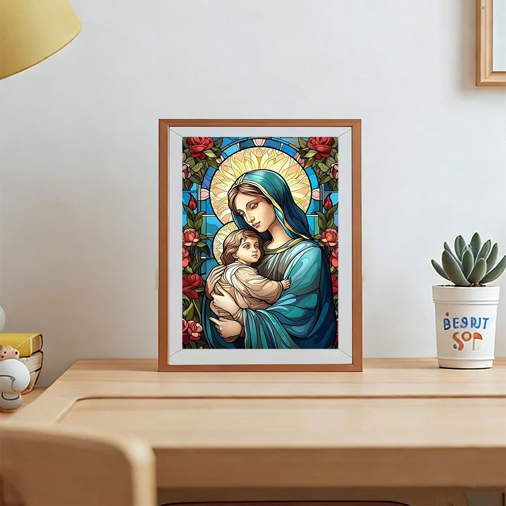 ภาพวาดเพชรศิลปะศักดิ์สิทธิ์พระ - Resin Art Mary บทวิจารณ์และราคา