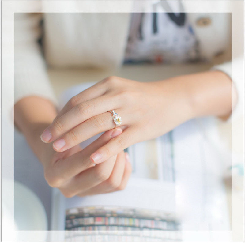 2021 ฤดูใบไม้ผลิใหม่สีขาวEname - Resin Art Ring บทวิจารณ์และราคา