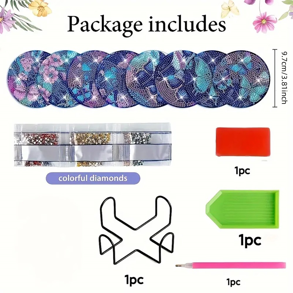 แผ่นรองแก้วงานศิลปะเพชร 8 ชิ้น - Resin Art For Beginner บทวิจารณ์และราคา