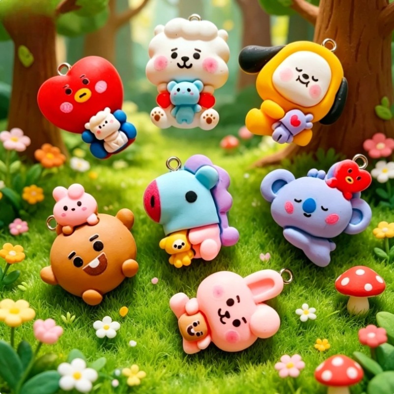 ชุด 7 ชิ้น BT21 ชาร์มการ์ตูนเร - Resin Art Jewelry Kit บทวิจารณ์และราคา