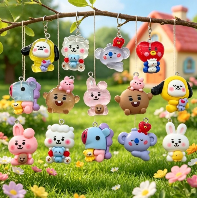 ชุด 7 ชิ้น BT21 ชาร์มการ์ตูนเร - Resin Art Jewelry Kit บทวิจารณ์และราคา