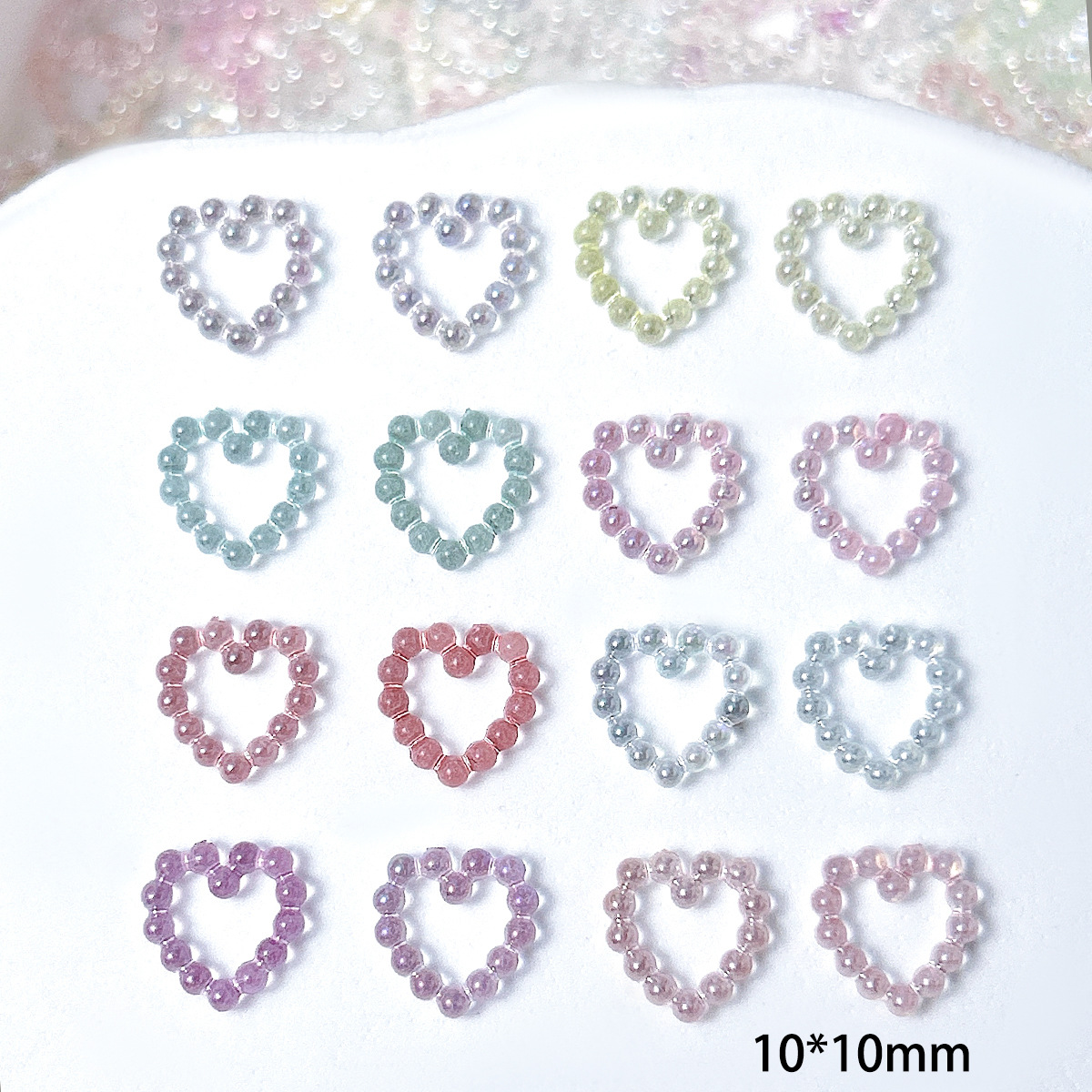 ชาร์มตกแต่งเล็บรูปหัวใจโปร่งใส - Resin Art Ring Design บทวิจารณ์และราคา