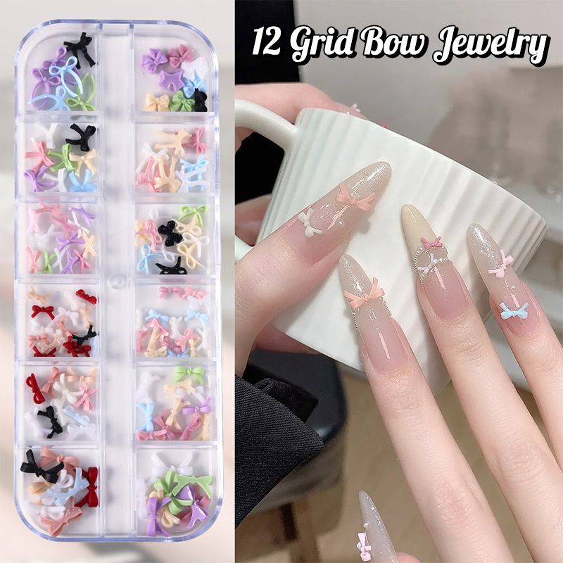 ชาร์มตกแต่งเล็บรูปโบว์หลากสี 1 - Resin Art Products บทวิจารณ์และราคา